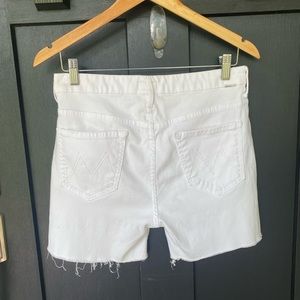 MOTHER White High Waist Cuttoff Jean Shorts—29